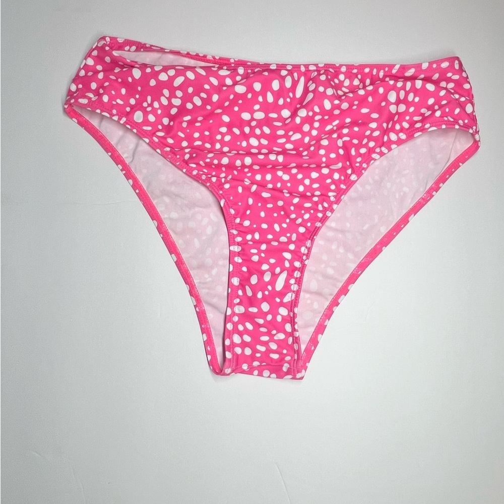 Pink and White Polka Dot Bikini Bottom